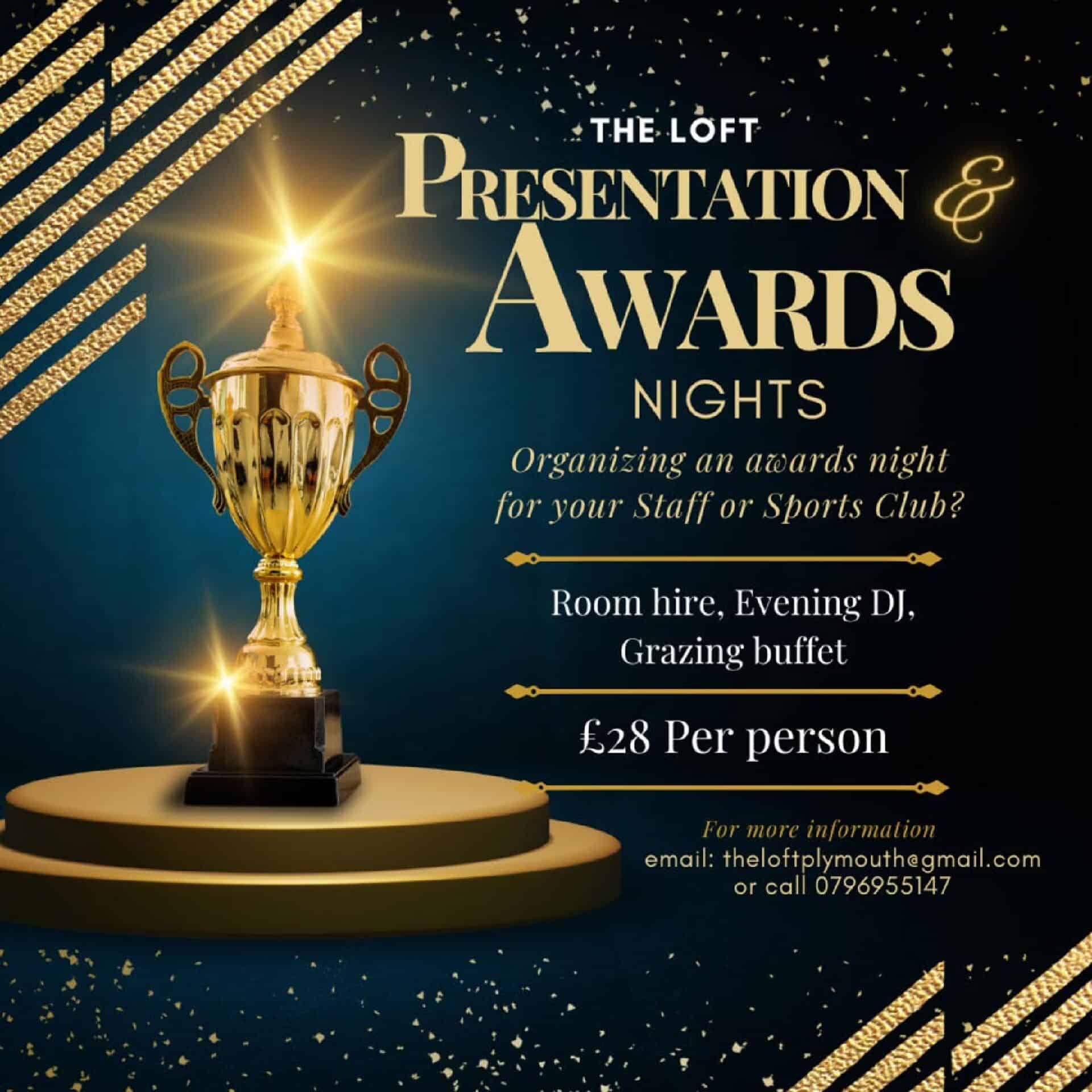 Presentation Award Venue Hire Loft Plymouth.